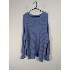 Aerie Sweater Women Sz S Blue Ribbed Buttercream Oversized Slouchy Pullover